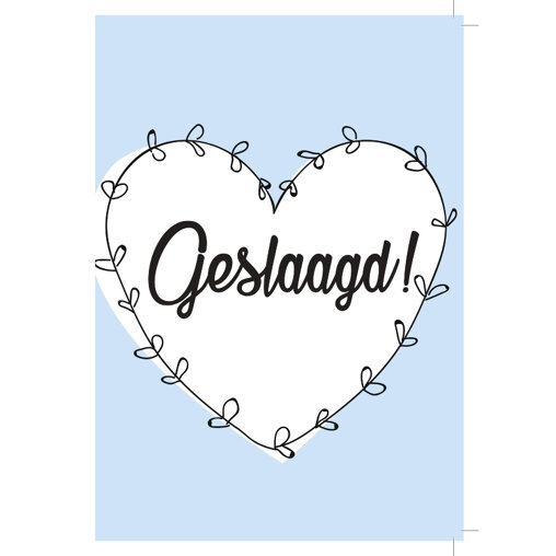 Kaartje 'Geslaagd!'